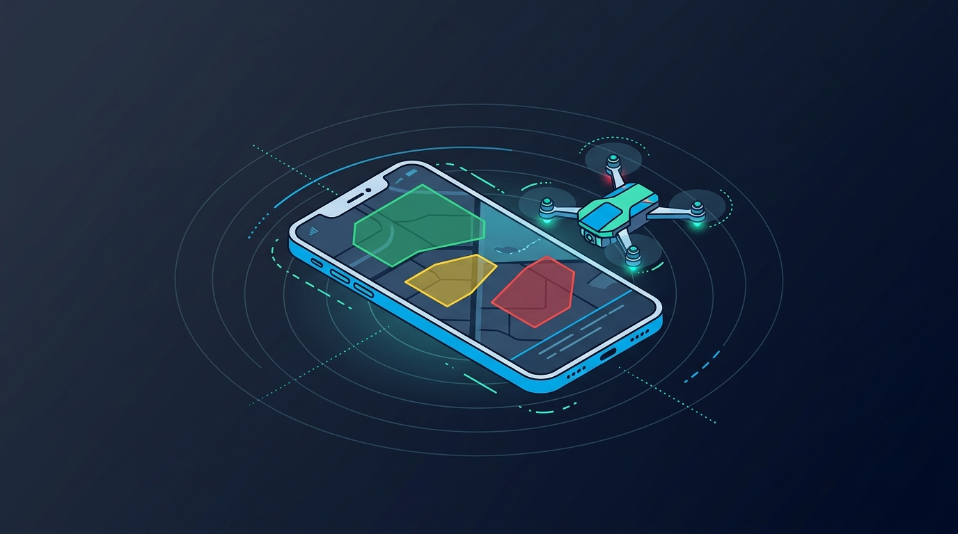 MyDroneSpace légtér-koordináció app a telefonon
