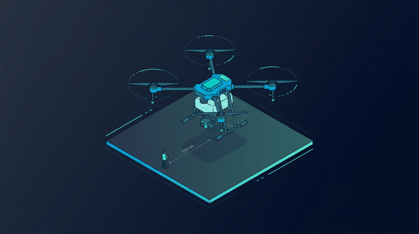 C3 ipari multicopter nagy területen – 150 m biztonsági távolság